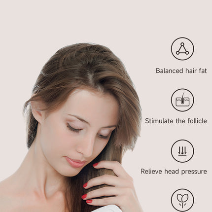 Black Advanced 3-in-1 Scalp & Hair Care Massage Comb - Red Light Therapy, EMS Microcurrent & Vibration for Healthy Hair Growth.