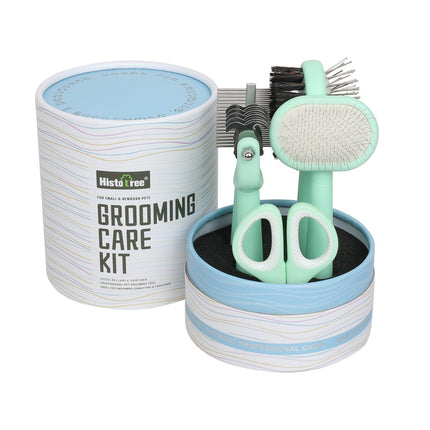 Green And Blue Complete 5-in-1 Pet Grooming Care Kit - Professional Deshedding Brushes, Combs & Nail Clippers Set for Dogs & Cats.