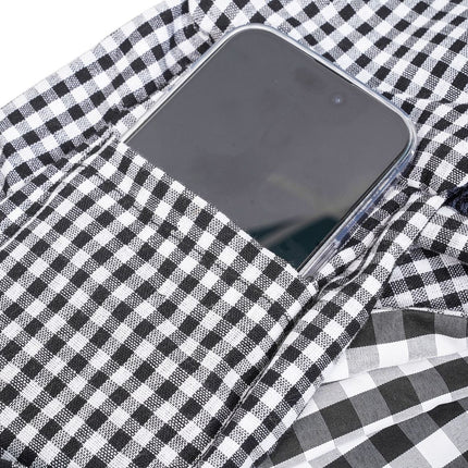 Black and White Checkered Comfortable Pet Sling Carrier for Small Dogs & Cats - Breathable Cotton Checkered Bag, Hands-Free, Safety Features.
