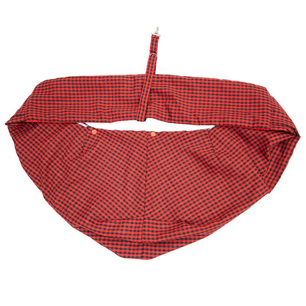Black and Red Checkered Comfortable Pet Sling Carrier for Small Dogs & Cats - Breathable Cotton Checkered Bag, Hands-Free, Safety Features.