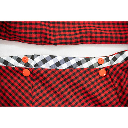 Black and Red Checkered Comfortable Pet Sling Carrier for Small Dogs & Cats - Breathable Cotton Checkered Bag, Hands-Free, Safety Features.