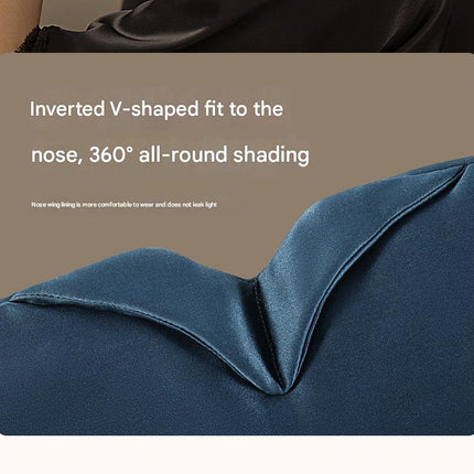 Blue Luxury 19 Momme Mulberry Silk Sleep Mask - Total Blackout Comfort, Wide Design & Adjustable Strap.