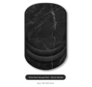 Black Ergonomic Mouse Pad with 3D Silicone Gel Wrist Rest - Stylish Comfort & Support for Office & Home.