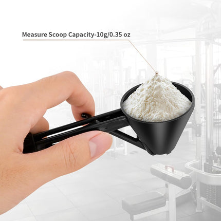 Black 2-Pack No-Spill Sliding Scoop & Funnel - Mess-Free for Protein Powder, Coffee, Formula.