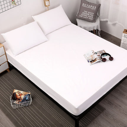 White Queen Size Waterproof Fitted Mattress Protector - Soft & Breathable Bed Cover, Hypoallergenic, Deep Pocket (152x190x30cm).