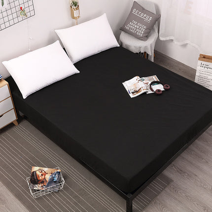 Black Queen Size Waterproof Fitted Mattress Protector - Soft & Breathable Bed Cover, Hypoallergenic, Deep Pocket (152x190x30cm).