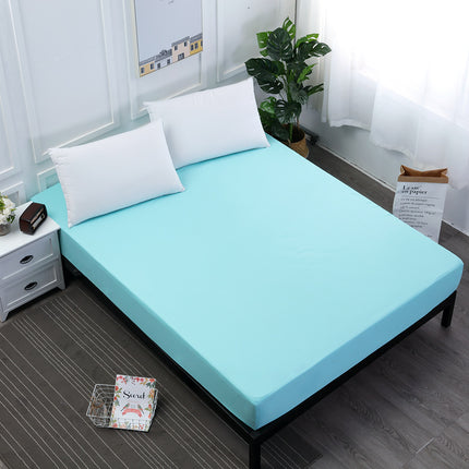 Light Blue Queen Size Waterproof Fitted Mattress Protector - Soft & Breathable Bed Cover, Hypoallergenic, Deep Pocket (152x190x30cm).