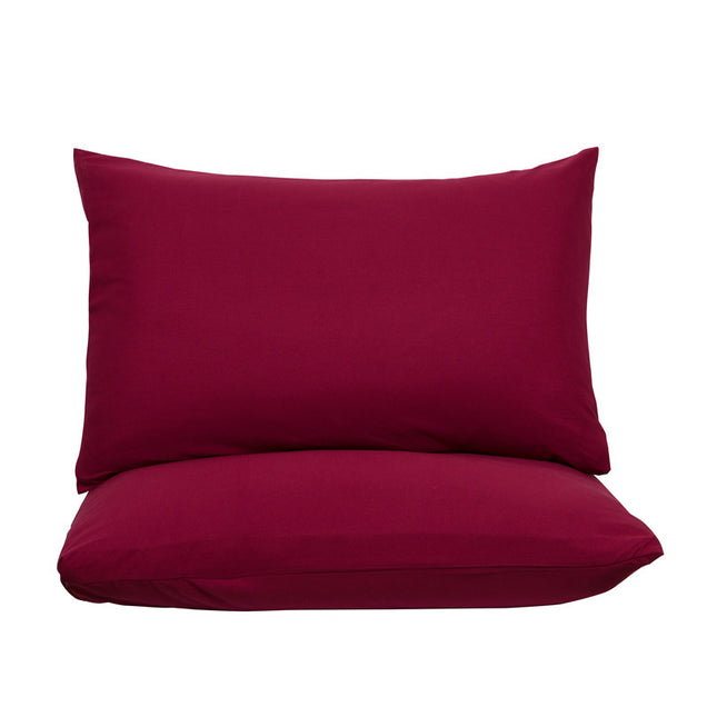 Claret Red Ultra Soft Brushed Waterproof Pillow Protectors (Set of 2) - 50x70cm, Stain & Spill Guard for Bed Pillows(Note: pillow core not included).