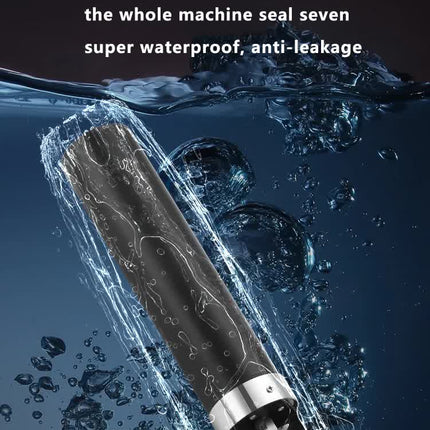 Black Cordless Electric Fish Scaler - Rechargeable 3000mAh Power, Stainless Steel Blade, Mess-Free Fish Cleaning Tool.