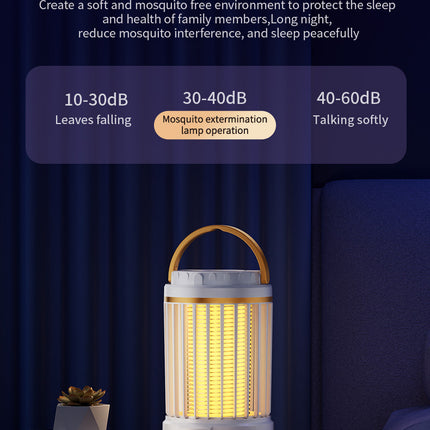 USB Rechargeable Black Portable 3-in-1 Electric Mosquito Zapper Lamp - UV Bug Killer, Warm Night Light & Bright Lantern.
