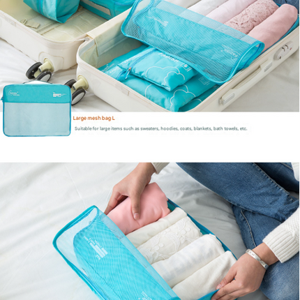 Dark Green 7-Piece Travel Packing Cubes & Organizer Set - Lightweight Luggage Storage Bags for Clothes, Shoes & Toiletries.