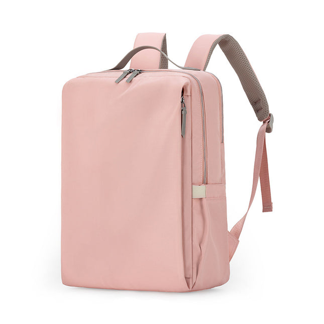 Pink Slim Minimalist Laptop Backpack - Shockproof & Anti-Theft Design, Travel-Friendly with Luggage Strap, Water-Resistant.