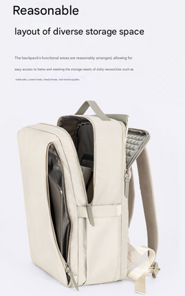 Black Slim Minimalist Laptop Backpack - Shockproof & Anti-Theft Design, Travel-Friendly with Luggage Strap, Water-Resistant.