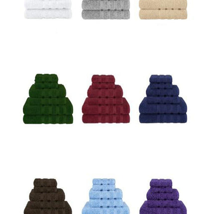 Purple Luxury 6-Piece Combed Cotton Towel Bale Set - Ultra Soft & Absorbent Bath, Hand, Face Towels.