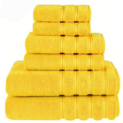 Yellow Luxury 6-Piece Combed Cotton Towel Bale Set - Ultra Soft & Absorbent Bath, Hand, Face Towels.