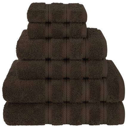 Coffee Luxury 6-Piece Combed Cotton Towel Bale Set - Ultra Soft & Absorbent Bath, Hand, Face Towels.