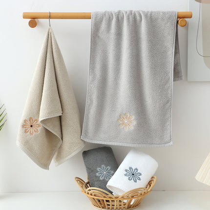 Color Mixing 4-Pack Elegant Floral Embroidered Cotton Hand Towels - Ultra Soft & Absorbent.