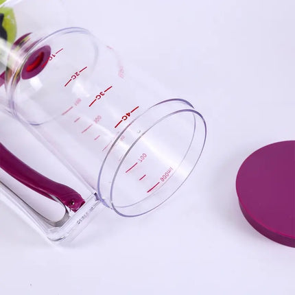 Purple Precision Batter Dispenser with Measurement Marks - 900ml Easy Pour for Pancakes, Cupcakes & Waffles.