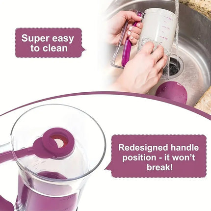 Red Precision Batter Dispenser with Measurement Marks - 900ml Easy Pour for Pancakes, Cupcakes & Waffles.