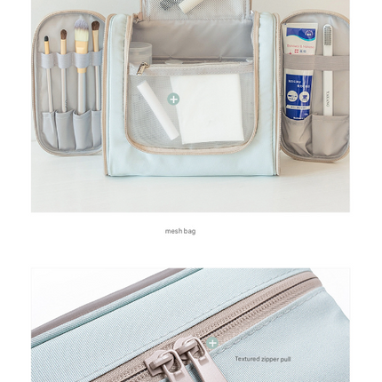 Dark Blue Large Capacity Hanging Travel Toiletry Bag - Portable Waterproof Organizer for Cosmetics, Makeup & Toiletries with Multiple Compartments.