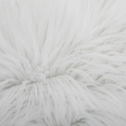 White Luxurious Long Faux Fur Cushion Covers - Set of 2, 45x45cm Soft Plush Decorative Pillowcases for Sofa & Bed.