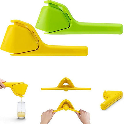 3 Pcs Green Easy-Squeeze Manual Citrus Juicer - Durable Lemon & Orange Squeezer with Pour Spout, Food-Grade PP.