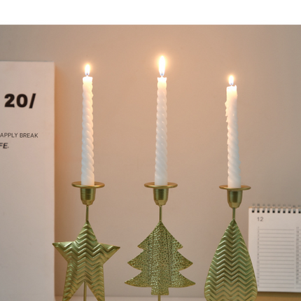 Black Elegant Star Metal Candlestick Holder - Decorative Taper Candle Stand for Home, Tabletop & Special Occasions.