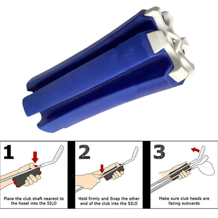 Blue Set of 2 Portable Golf Club Carrier Holders - Lightweight Club Organizer Caddy.
