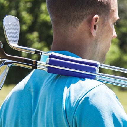 Blue Set of 2 Portable Golf Club Carrier Holders - Lightweight Club Organizer Caddy.