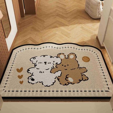 Paradise Partners Set of 2 Cartoon PVC Coil Entrance Mats - Non-Slip Dirt Trapping Door Mats (50x80cm).