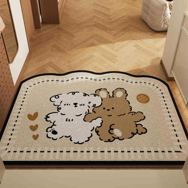 Paradise Partners Set of 2 Cartoon PVC Coil Entrance Mats - Non-Slip Dirt Trapping Door Mats (50x80cm).