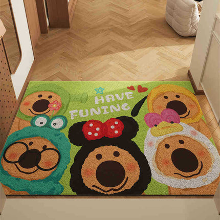 Dog Party Party Set of 2 Cartoon PVC Coil Entrance Mats - Non-Slip Dirt Trapping Door Mats (50x80cm).