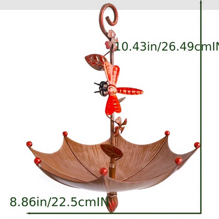Dragonflies Charming Hanging Umbrella Bird Feeder - Decorative Outdoor Garden Accent.