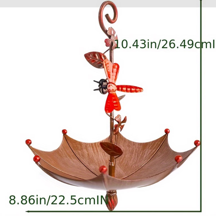 Nectar Charming Hanging Umbrella Bird Feeder - Decorative Outdoor Garden Accent.