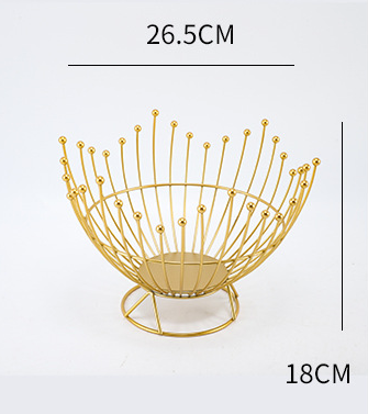 Pedestal Base Black Modern Metal Wire Fruit Basket Bowl - Countertop Storage for Fruit & Snacks.