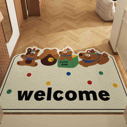 Box Puppy Alien Set of 2 Cartoon PVC Coil Entrance Mats - Non-Slip Dirt Trapping Door Mats (50x80cm).
