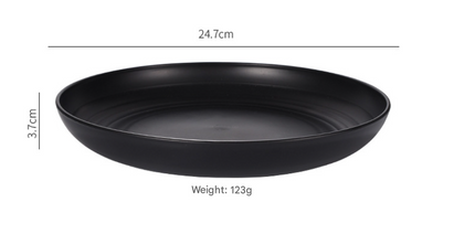 Stylish Black Wheat Straw Dinnerware Set - 24 Pieces Including Plates, Bowls & Cups.