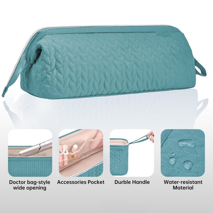 Green Hair Styler Travel Case - Protective Storage Organizer Bag for Dryer, Curling Iron & Accessories.
