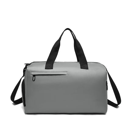 Grey Men's Large Capacity Sports Duffel Bag with Wet/Dry Separation Pocket - Travel & Gym Tote.