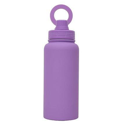 Purple Premium 35oz Stainless Steel Insulated Sports Bottle with Magnetic Phone Holder Lid.