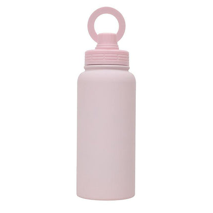 Pink Premium 35oz Stainless Steel Insulated Sports Bottle with Magnetic Phone Holder Lid.