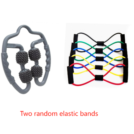 Grey Set of 2 Foam Roller Ring Leg Massagers with 2 Resistance Bands - Muscle Relief Kit.