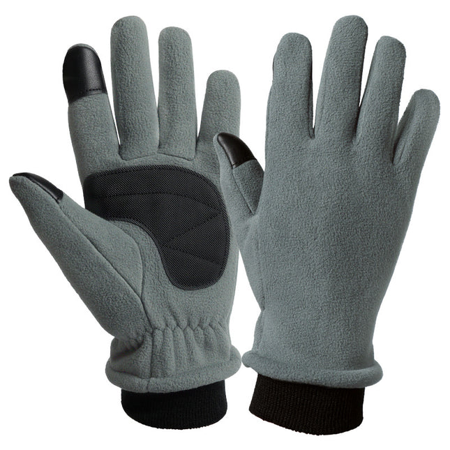 XS Grey Warm Windproof Touchscreen Gloves - Anti-Slip Grip for Winter Cycling & Outdoor Sports.