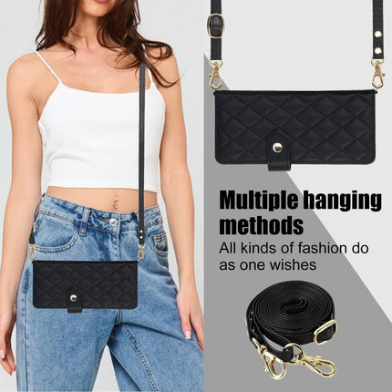 Galaxy Z Fold6 Multi-Functional Leather Wallet Case for Samsung Z Fold Series - Crossbody with Pen Slot, Quilted Design Pen Not Included.