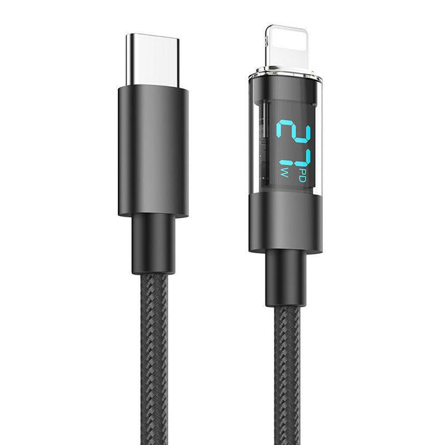 2 Meter IOS To Type-C 4-Piece Set 1m 100W Super Fast Charge Transparent Aluminum Shell Digital Display Data Cable - IOS Type-C Fast Charge Cable.
