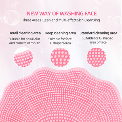 Green Electric Silicone Facial Cleanser - All-Around Vibration Massage Face Cleaning Device.