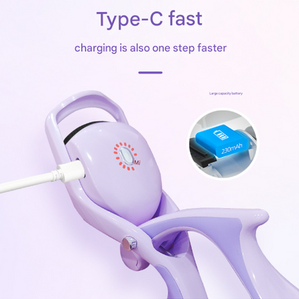 White USB Rechargeable Electric Heated Eyelash Curler - Lash Lift and Extension Tool.