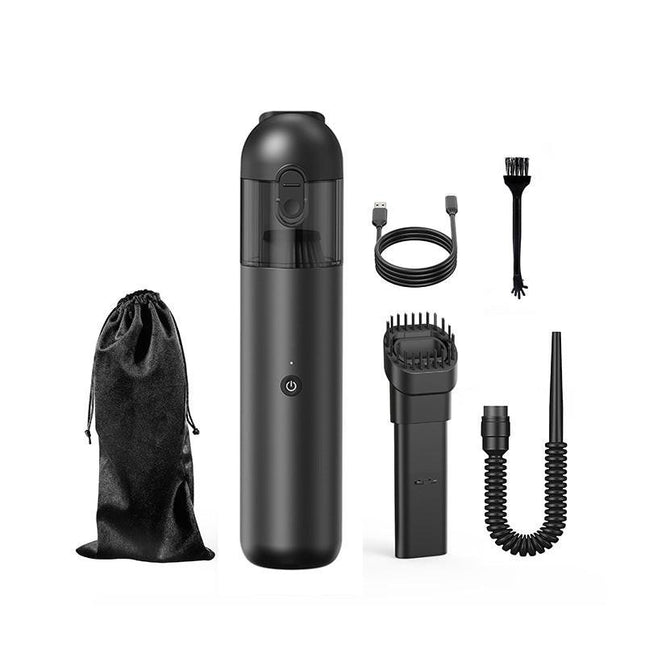 Black Versatile 2-in-1 Cordless Handheld Vacuum Cleaner & Blower - USB Rechargeable, High-Power for Car & Home.