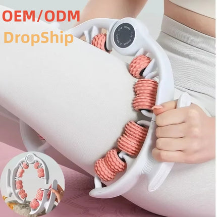 Green 360 Degree Clamp Leg Roller Massager - Deep Tissue Relief for Thighs, Calves & Arms.