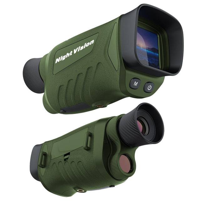 Green HD Digital Night Vision Monocular - High-Magnification Infrared Scope for Day & Night Use.
